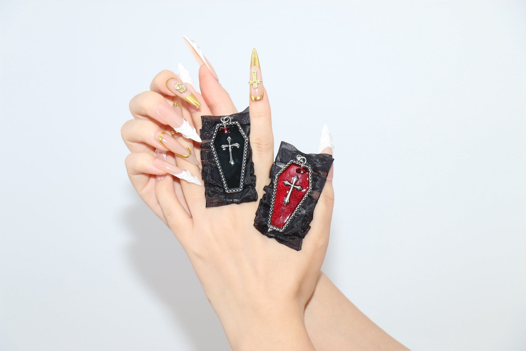 Black & Red Coffin Hair Clip